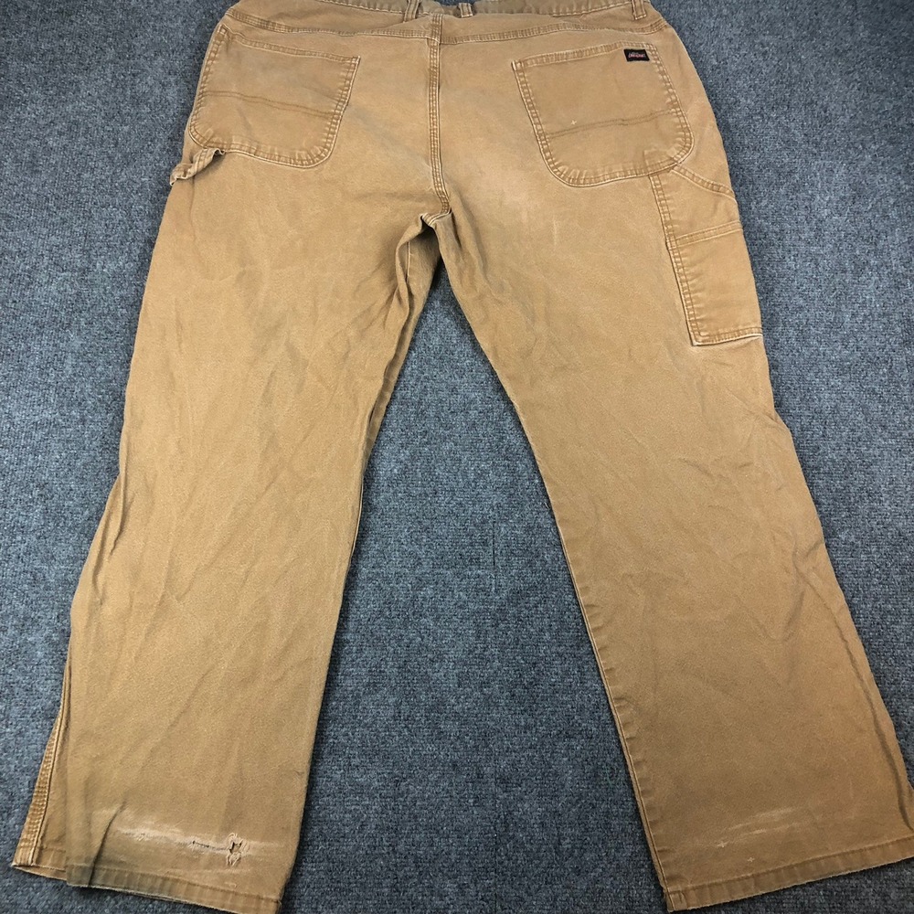 Genuine Dickies Men Carpenter Pant 40x30 Brown Duck Canvas Utility Work Trousers - Picture 6 of 11
